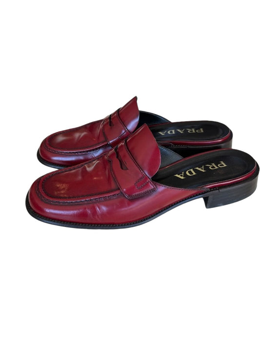 PRADA Red Slip On Loafer - Size 37.5