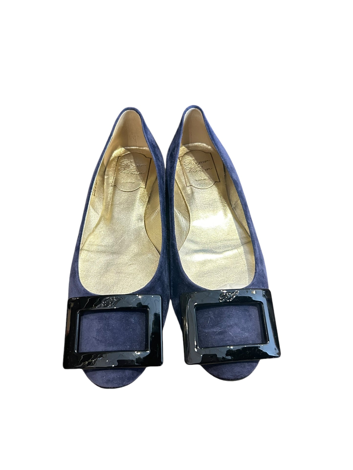 ROGER VIVIER Blue Suede Flats - Size 5.5