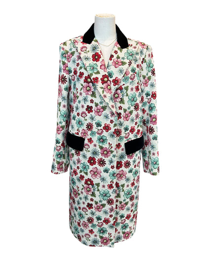 SMYTHE Floral Peaked Lapel Coat - Size 12