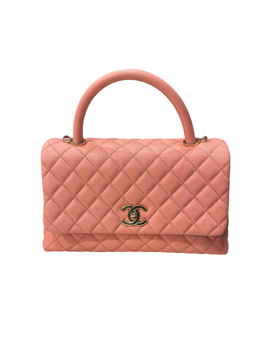 CHANEL Pink Caviar Coco Top Handle