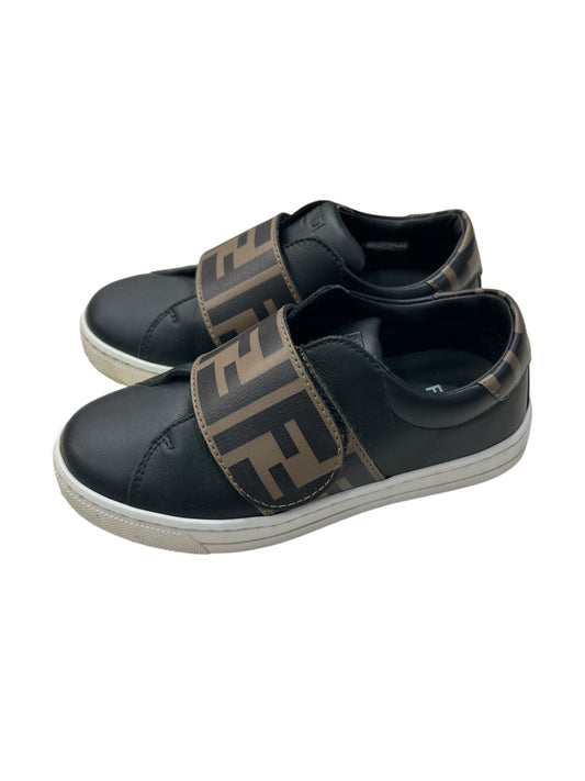 KIDS FENDI Zucca FF Logo Leather Sneakers - Size EU 27