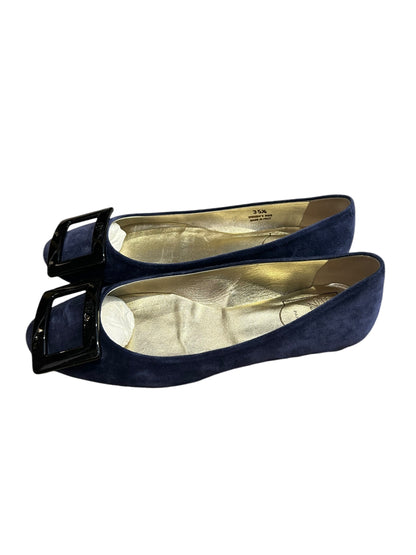 ROGER VIVIER Blue Suede Flats - Size 5.5