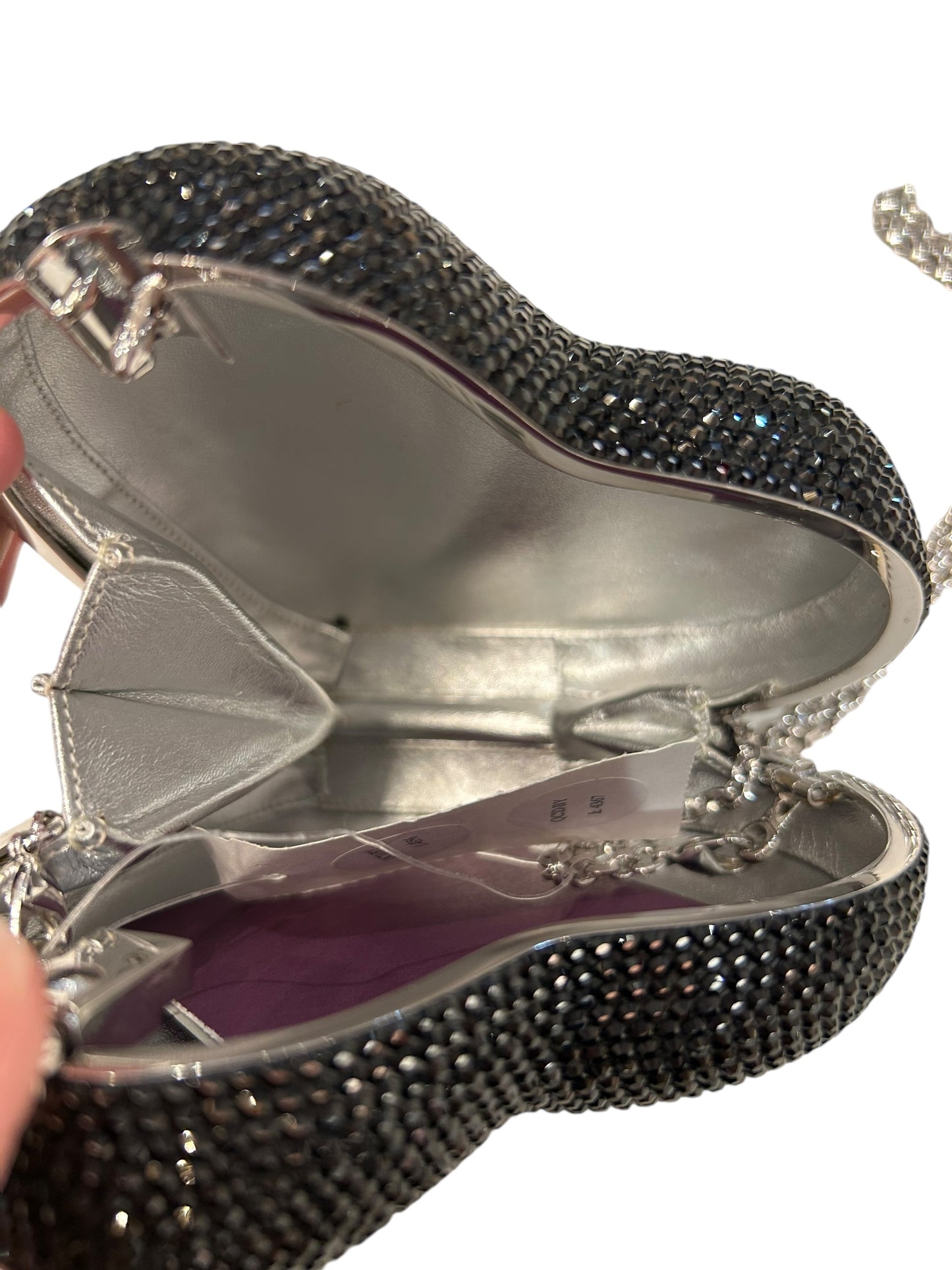 JUDITH LEIBER Heart Clutch - As Is Missing Rhinestones