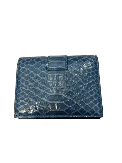 JIMMY CHOO Blue Wallet With Crystal Embellishments