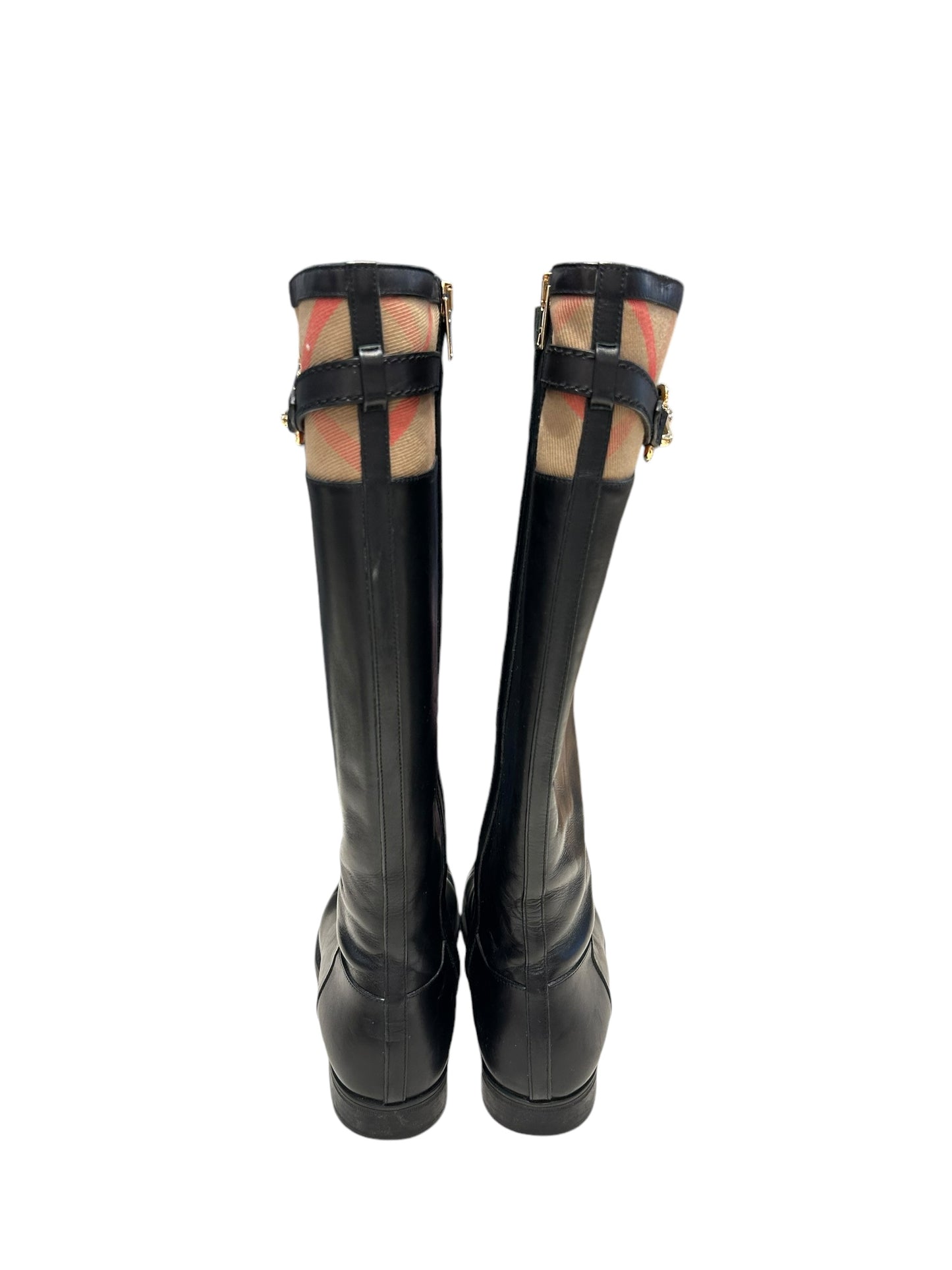 BURBERRY Dougal House Check Boots - Size 36