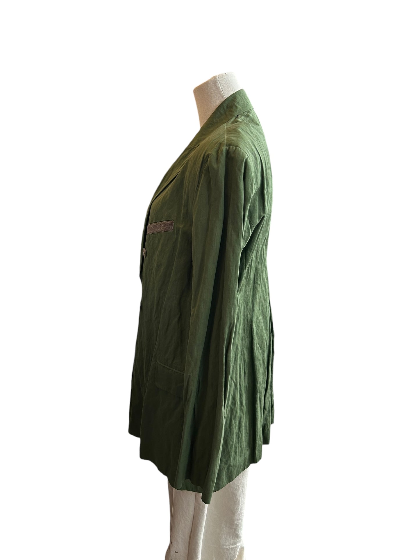 FABIANA FILIPPI Green Textured Blazer - Size XL