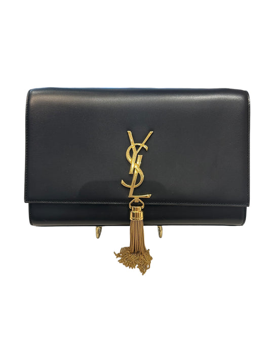 YSL Black Leather Medium Kate Tassle