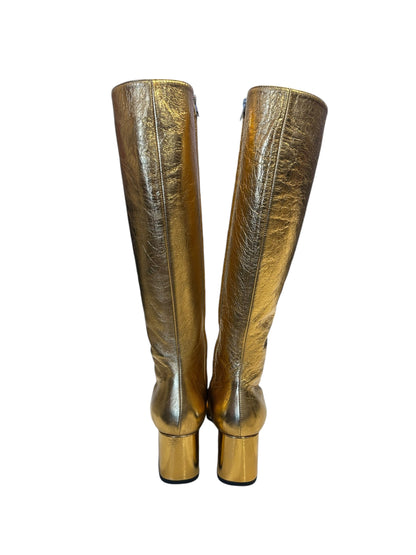 MARNI Gold Metallic Boots - Size 38