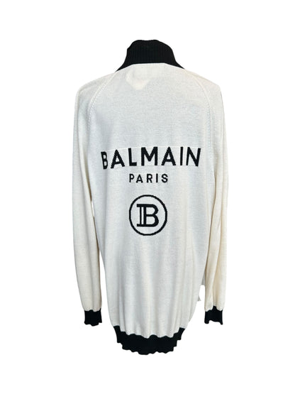 BALMAIN Knit Logo Cardigan - Size Small