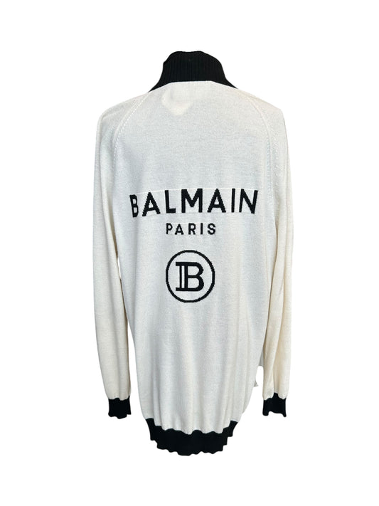 BALMAIN Knit Logo Cardigan - Size Small