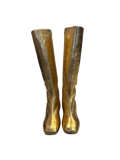 MARNI Gold Metallic Boots - Size 38