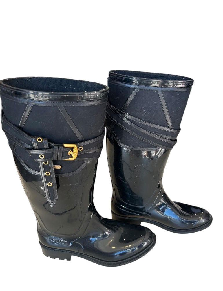 BURBERRY Buckle Rain Boot - Size 38