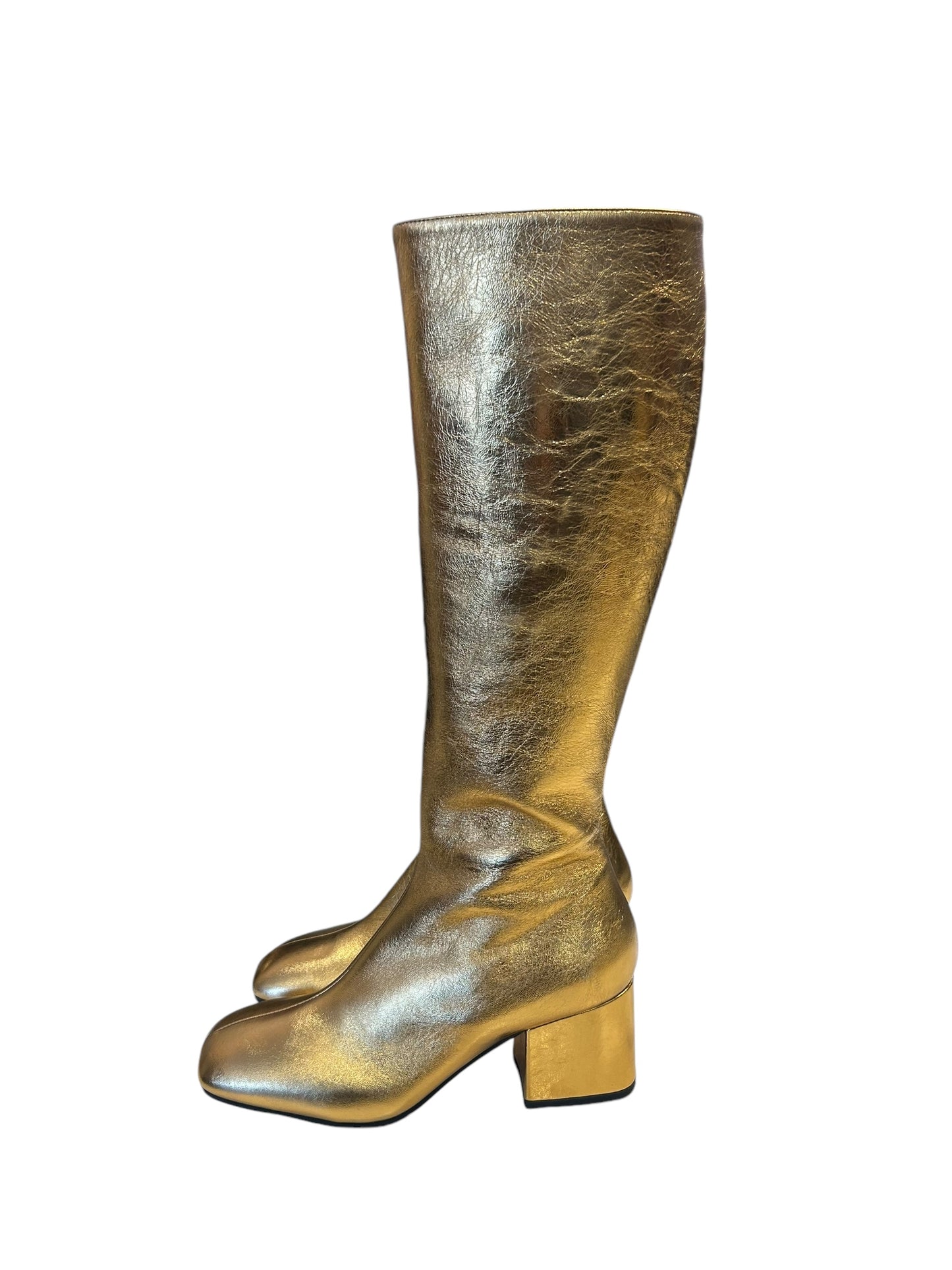 MARNI Gold Metallic Boots - Size 38