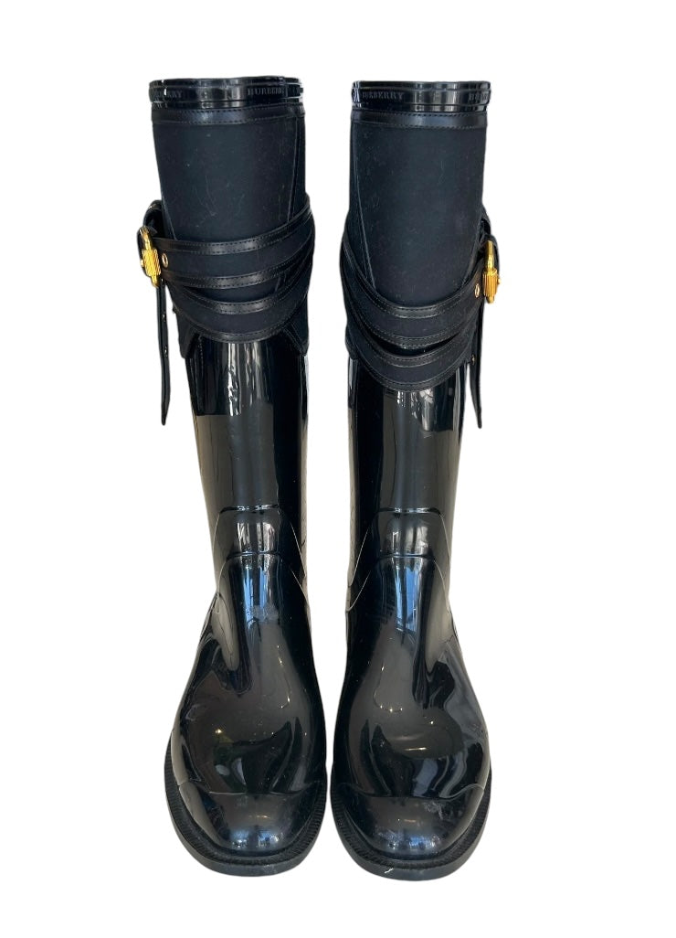 BURBERRY Buckle Rain Boot - Size 38