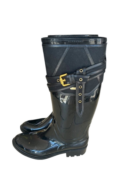 BURBERRY Buckle Rain Boot - Size 38