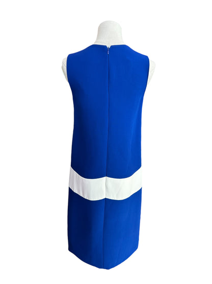 PRADA Blue And White Geo Shift Dress - Size 40