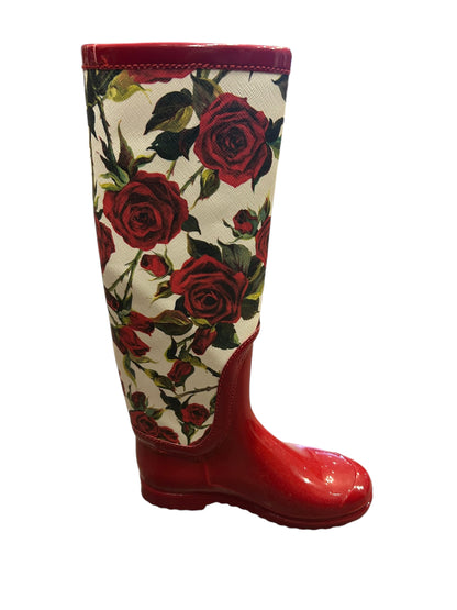 DOLCE & GABBANA Rose Print Rainboots - Size 35