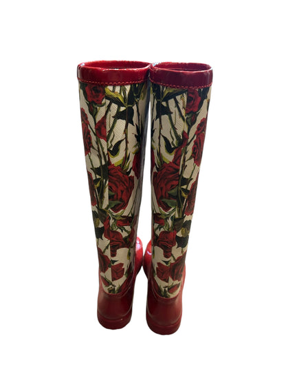 DOLCE & GABBANA Rose Print Rainboots - Size 35