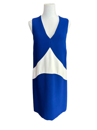 PRADA Blue And White Geo Shift Dress - Size 40