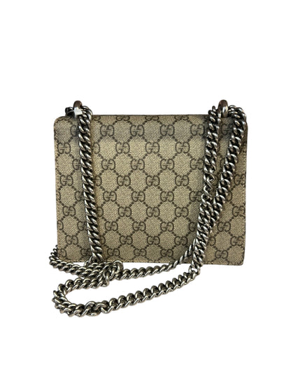 GUCCI Supreme Monogram Super Mini Dionysus Shoulder Bag In Taupe