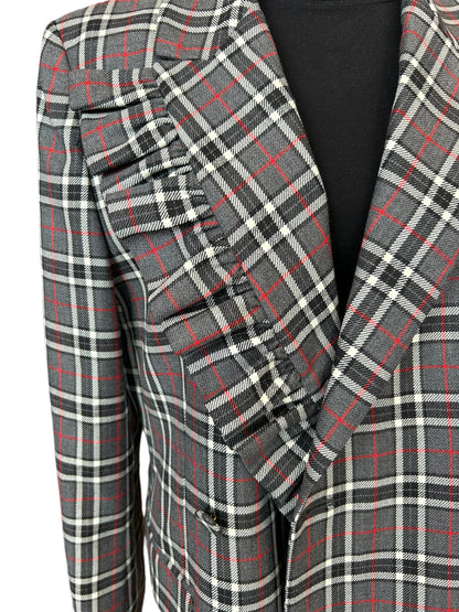 MSGM X SSENSE Plaid Ruffle Blazer - Size 44