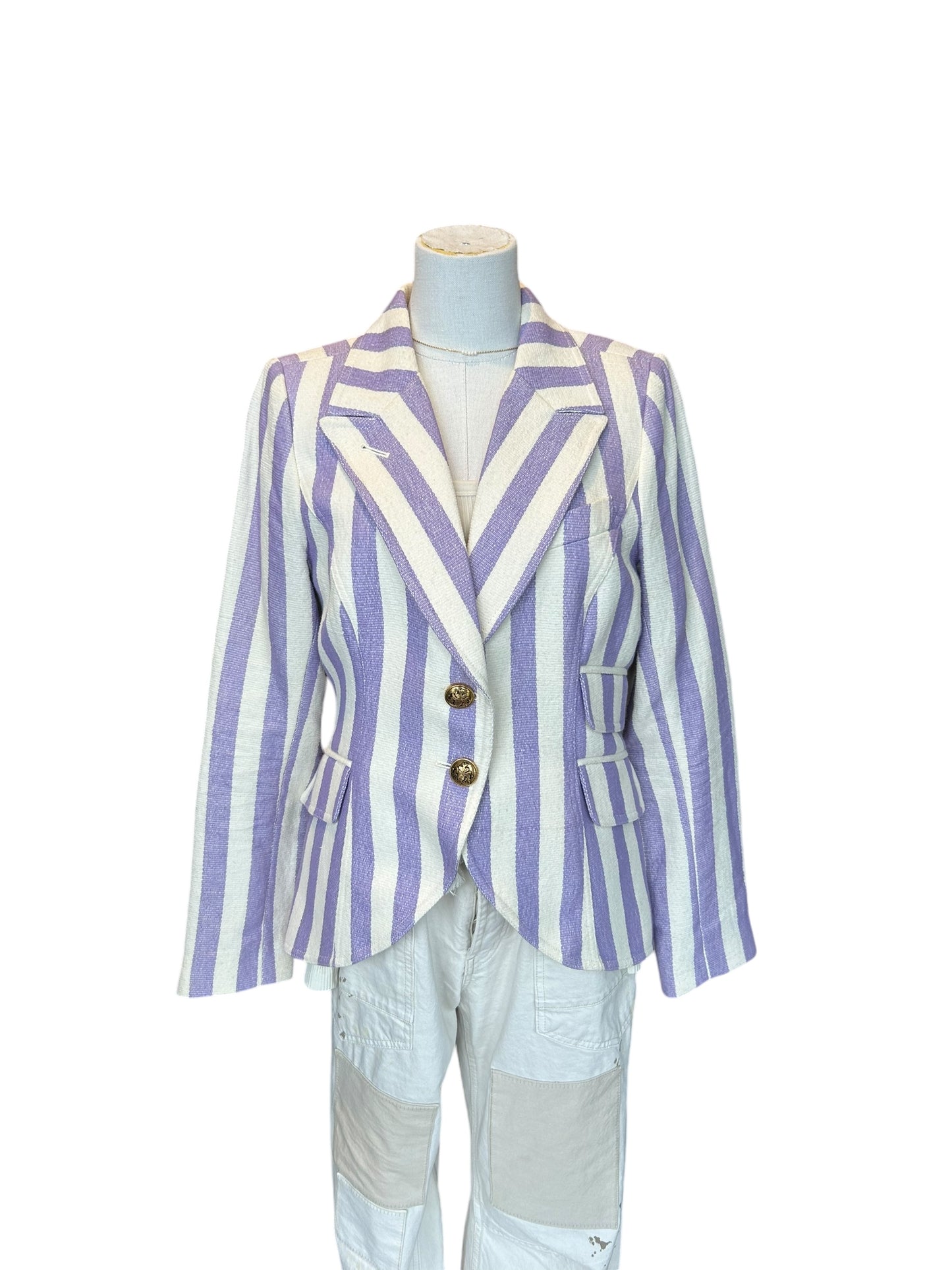 SMYTHE Lavender Awning Stripe Blazer - Size 12