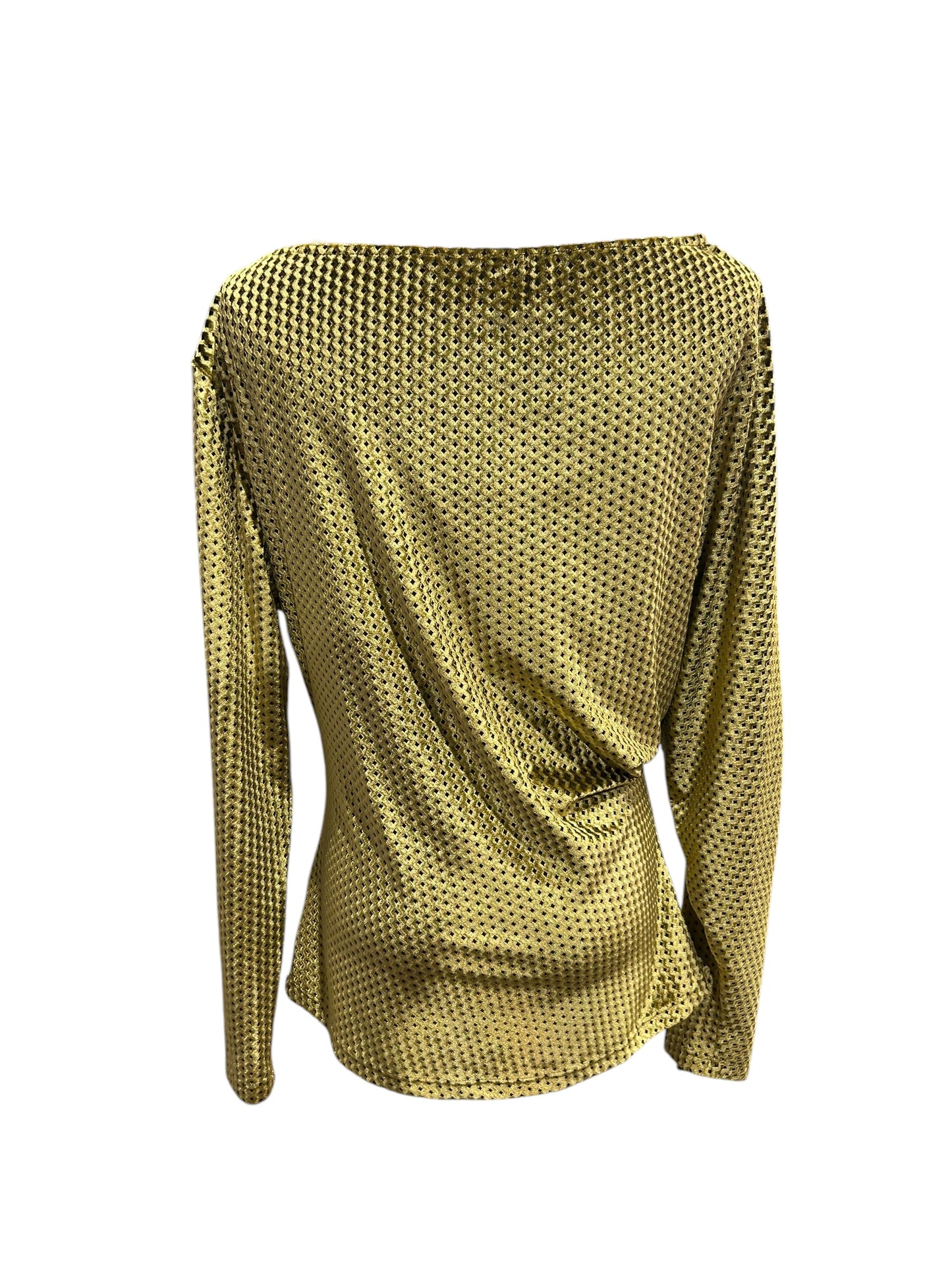 RACHEL COMEY Gold Velvet Ruched Top - Size 6