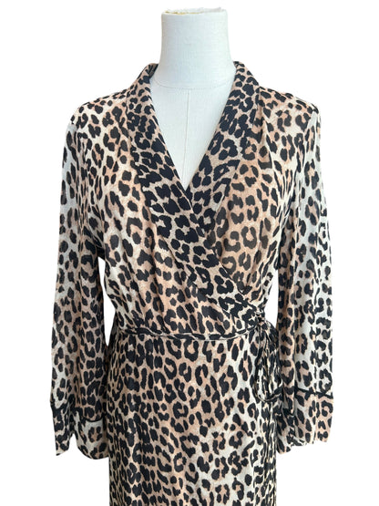 GANNI Leopard print wrap dress - Size 40