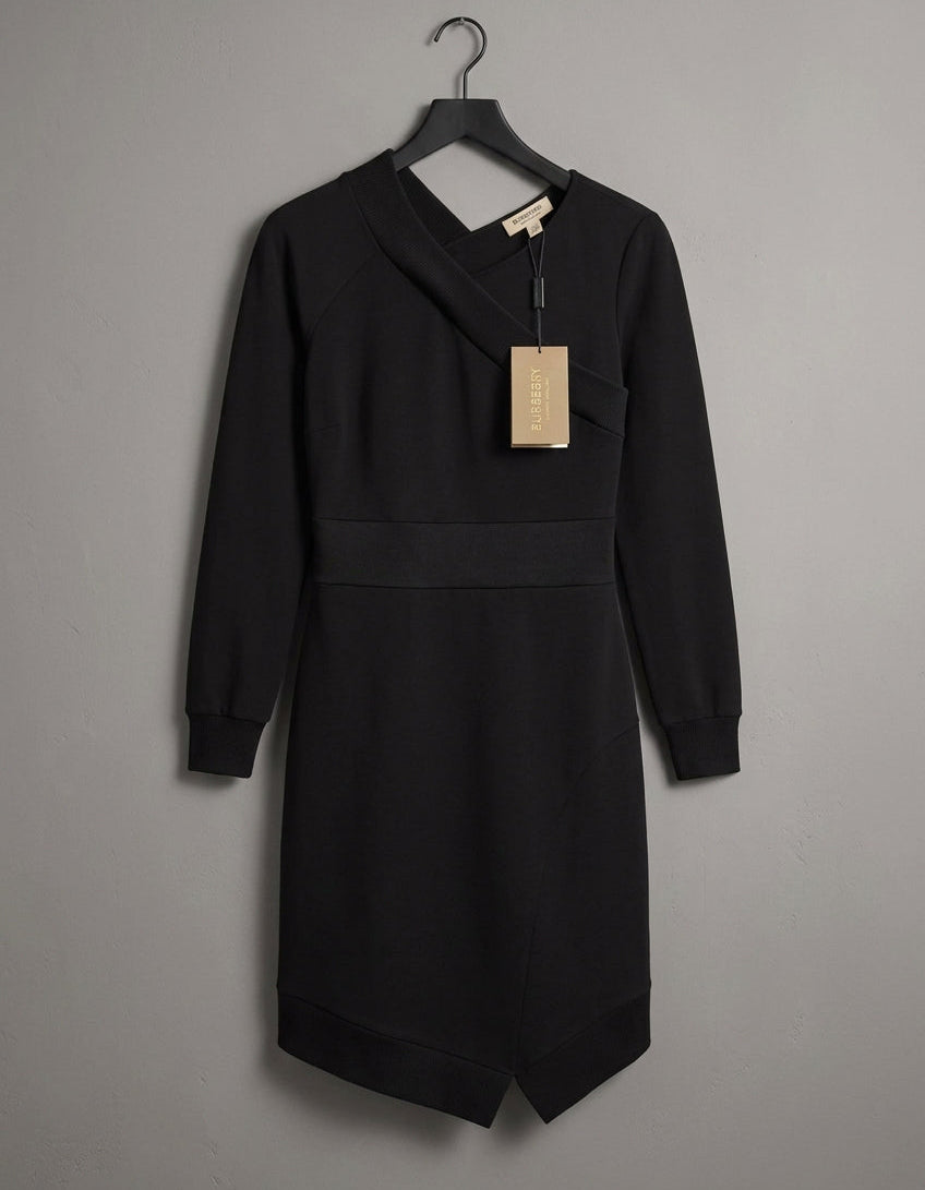 NEW* BURBERRY Black Mixed Media Dress - Size 2