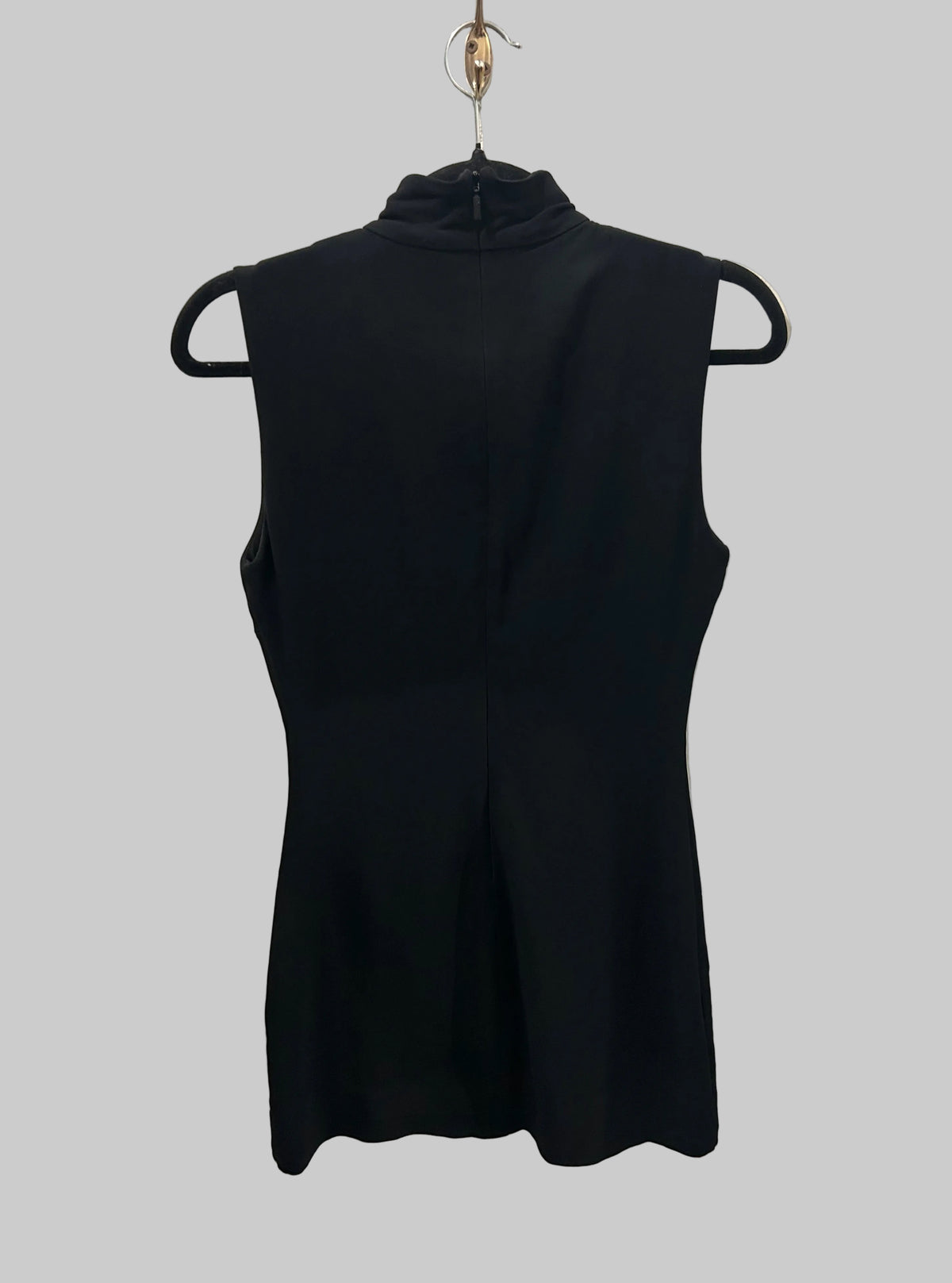 FENDACE Black Mini Dress With Gold Brooch - Size s