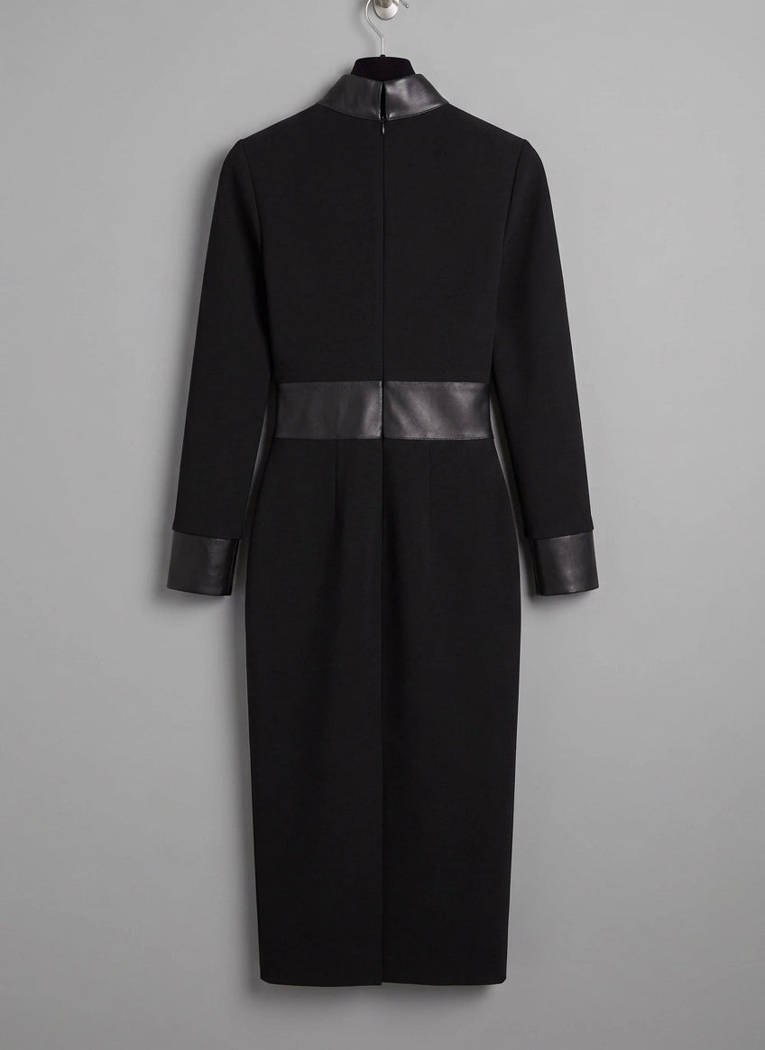 TOM FORD Black Leather Embellished Dress - Size 36