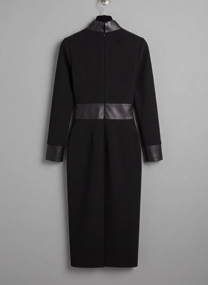 TOM FORD Black Leather Embellished Dress - Size 36